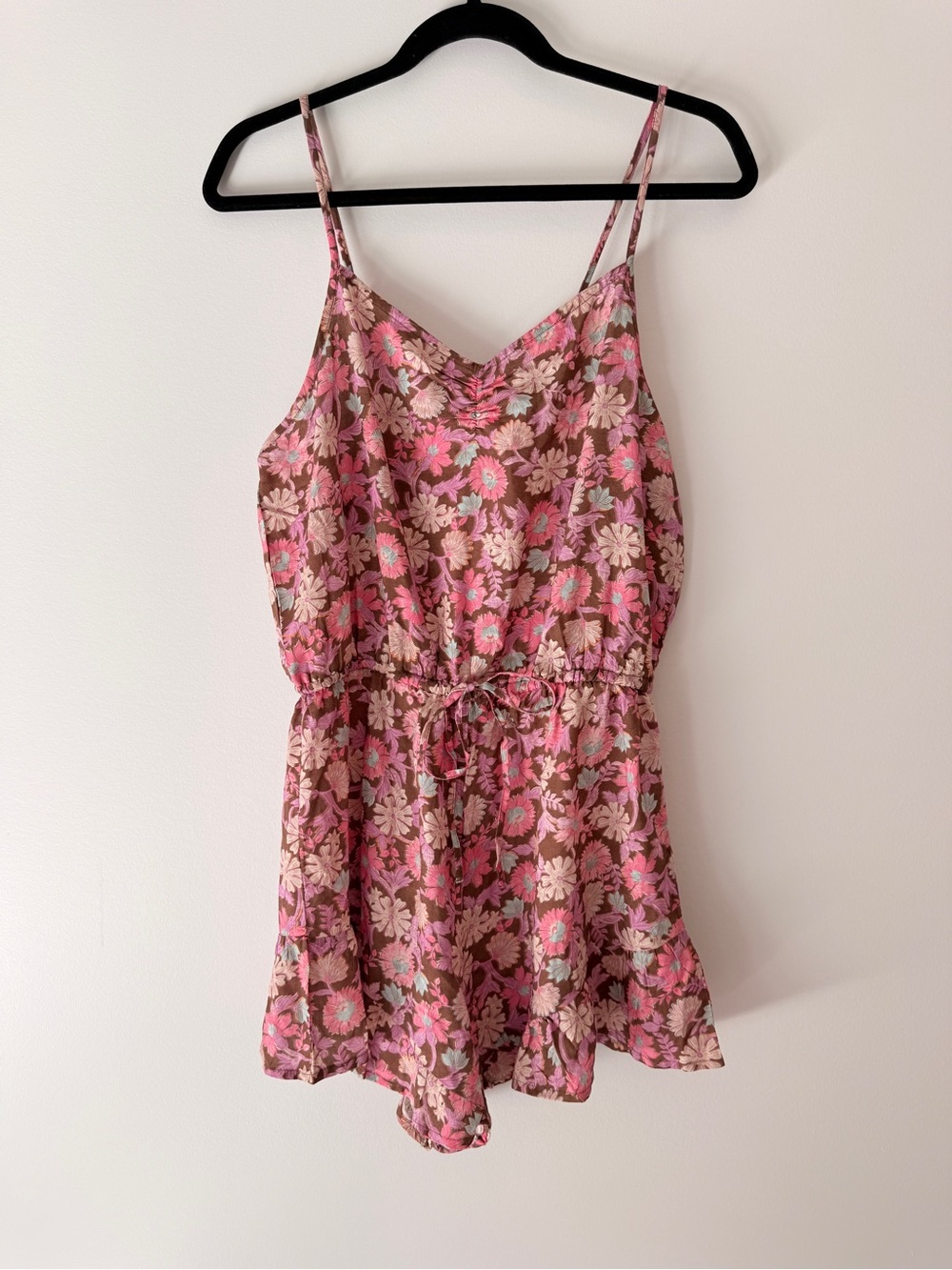 Saltwater Luxe Floral Pink Brown Romper